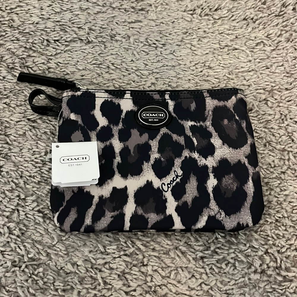 New with tags Coach Leopard Print Vinyl Wallet